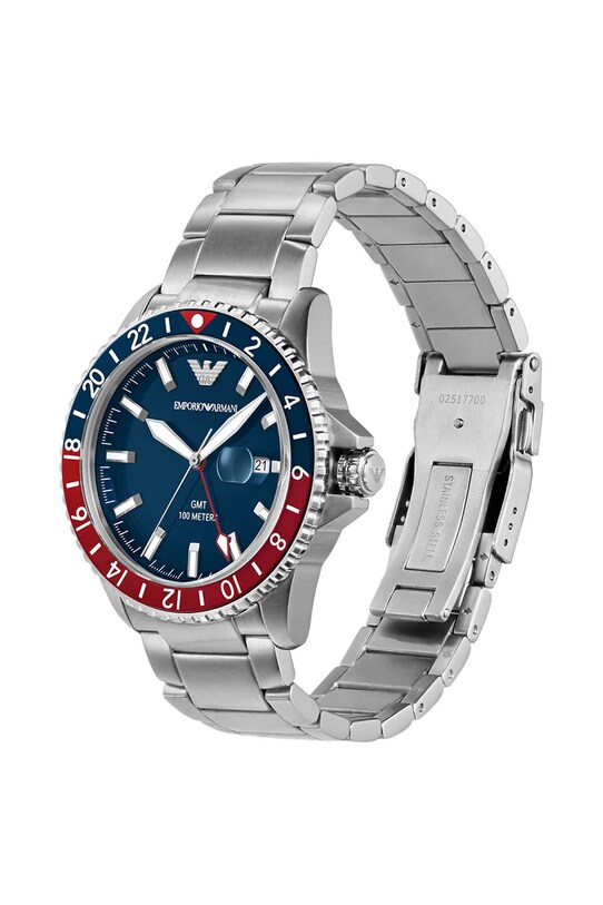 Hodinky Emporio Armani Diver GMT AR11590 stříbrná AA00
