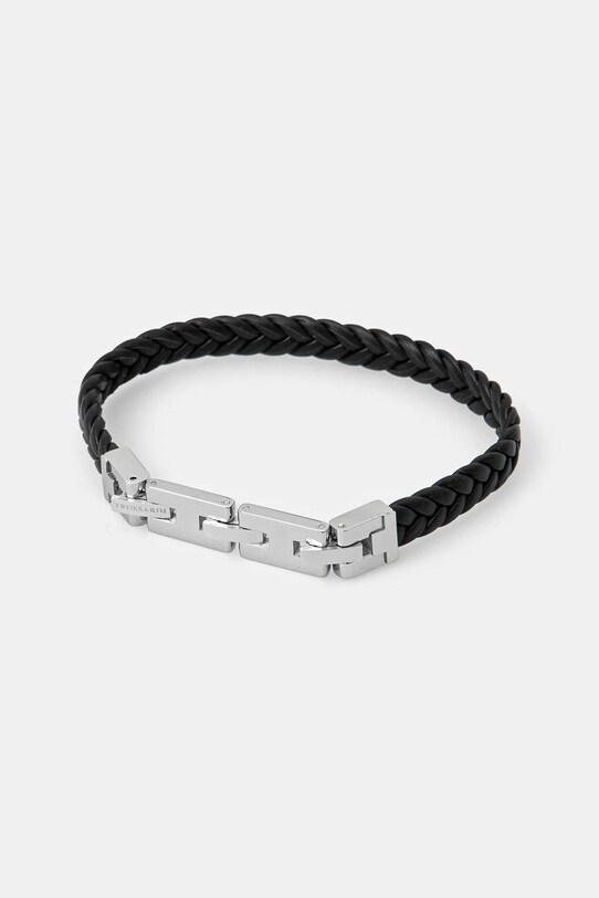 Trussardi braccialetto T-LEATHER vera pelle nero TJAXV19