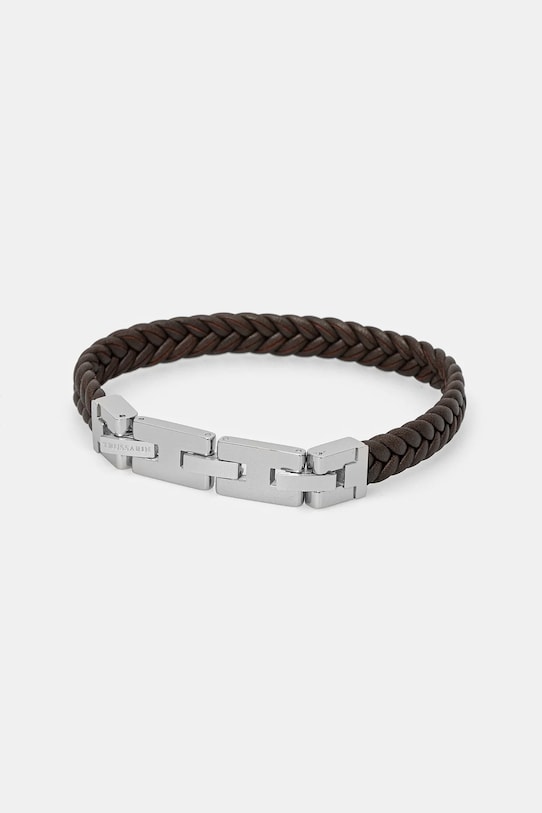 Trussardi bratara T-LEATHER Gift Box maro TJAXZ01