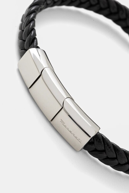 Kožna narukvica Maserati LEATHER JM424AVE25 crna AA00