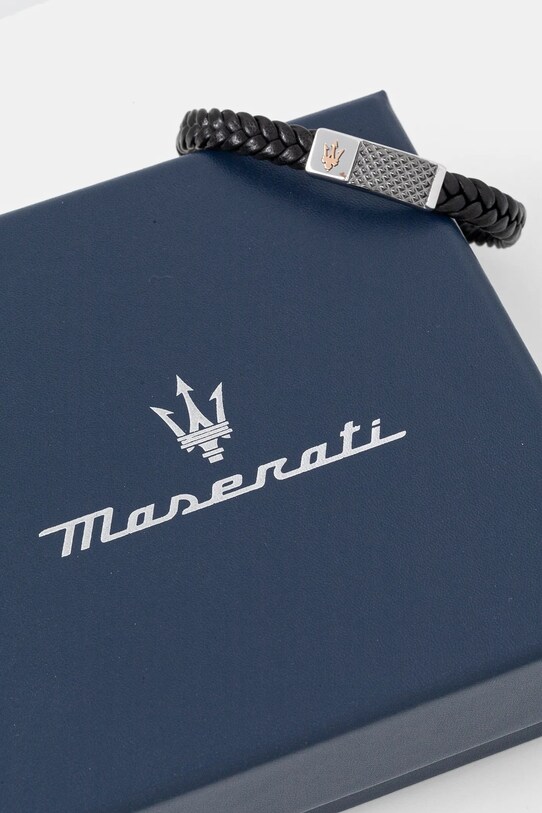 Doplňky Kožený náramek Maserati LEATHER JM424AVE26 černá