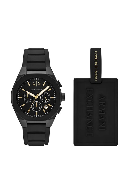 Štítok na hodinky a batožinu Armani Exchange RAFAEL čierna AX7165SET