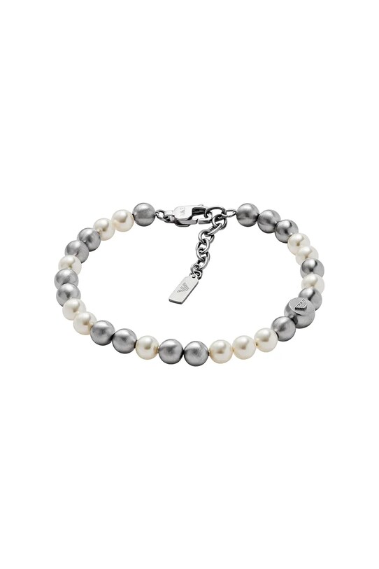 Emporio Armani bratara ICONIC TREND piatră naturală gri EGS3177040