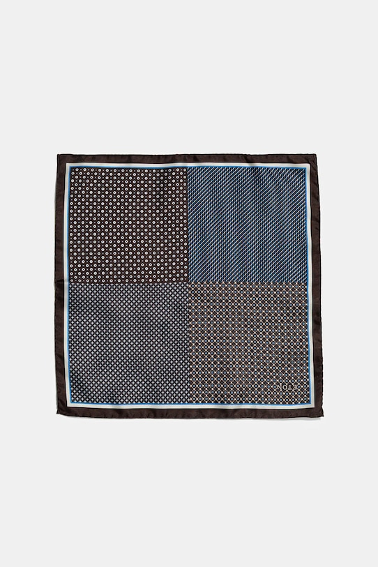 Svilen žepni robček Eton 100012721.NOS rjava AA00