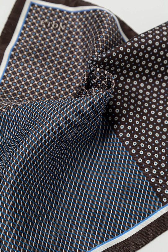 Dodatki Svilen žepni robček Eton 100012721.NOS rjava