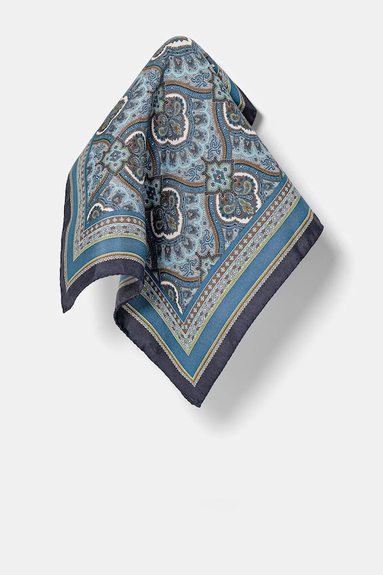 Eton batistă de buzunar de mătase albastru A00031567.NOS