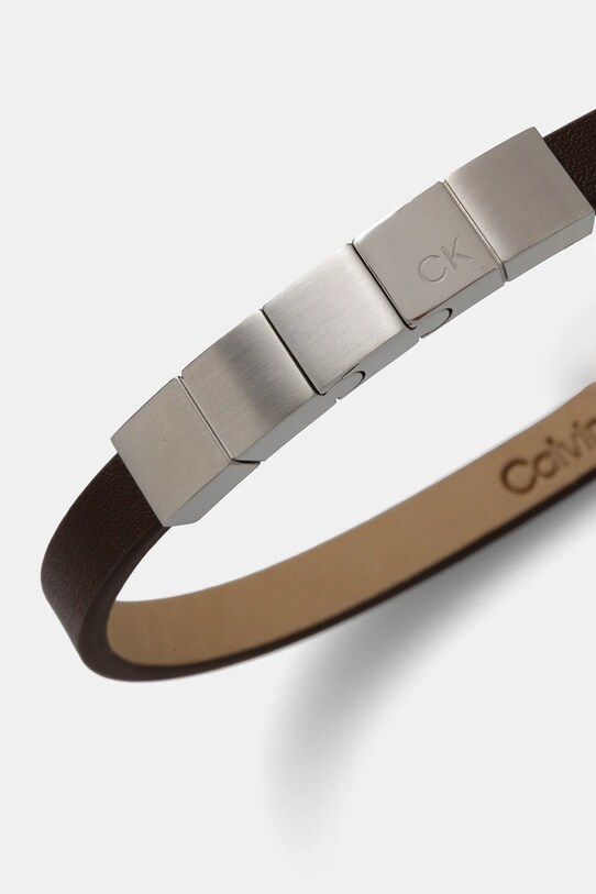 Calvin Klein bransoletka skórzana 35000490 brązowy AA00