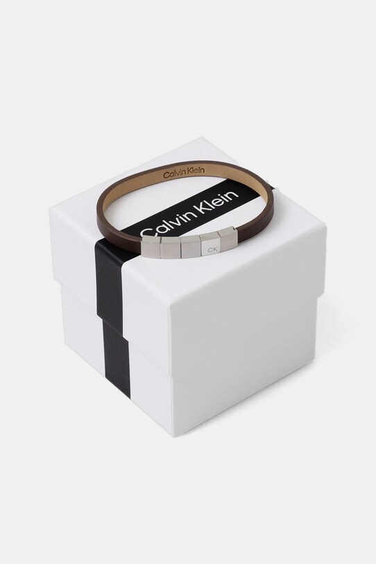 Akcesoria Calvin Klein bransoletka skórzana 35000490 brązowy
