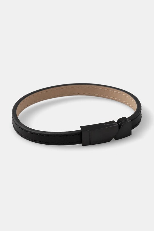 Calvin Klein brățară de piele Gift Box negru 35100004