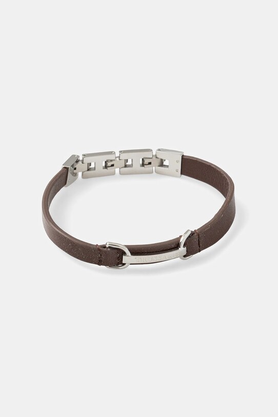 Trussardi bransoletka skórzana T-LEATHER Gift Box srebrny TJAXZ07