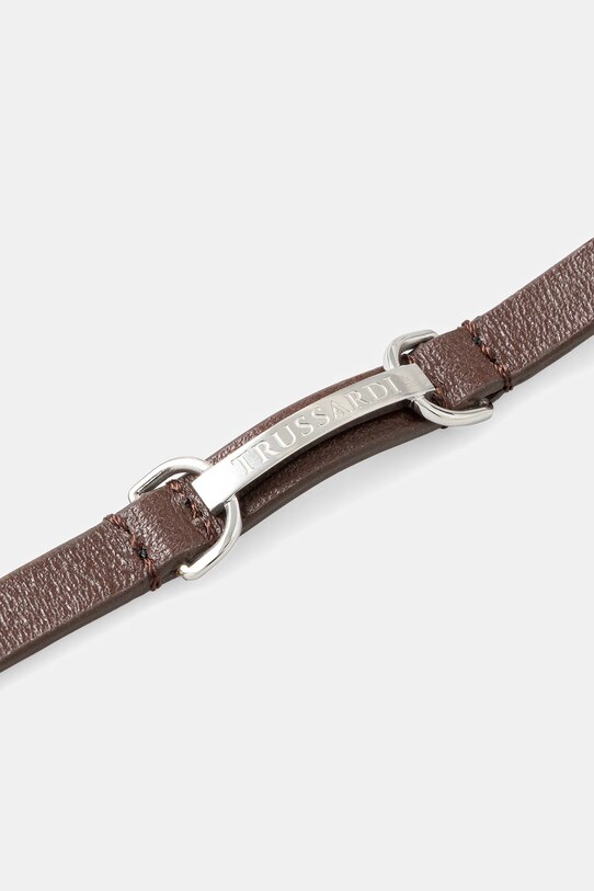 Trussardi bransoletka skórzana T-LEATHER TJAXZ07 srebrny AA00