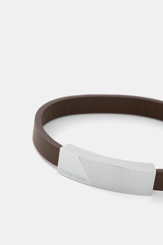 Calvin Klein bransoletka skórzana 35000415 brązowy AA00