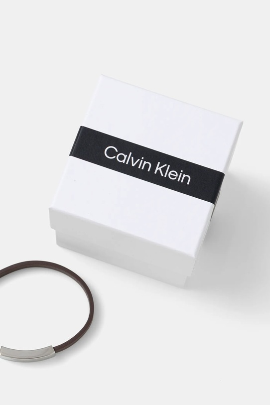 Akcesoria Calvin Klein bransoletka skórzana 35000415 brązowy