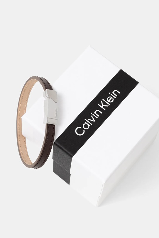 Akcesoria Calvin Klein bransoletka skórzana 35100003 brązowy