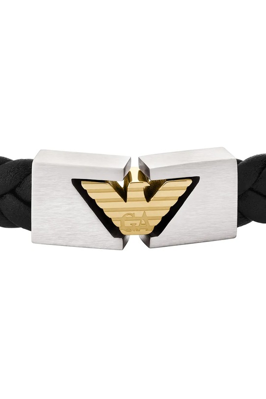 Emporio Armani bransoletka skórzana EGS3253040 srebrny AA00