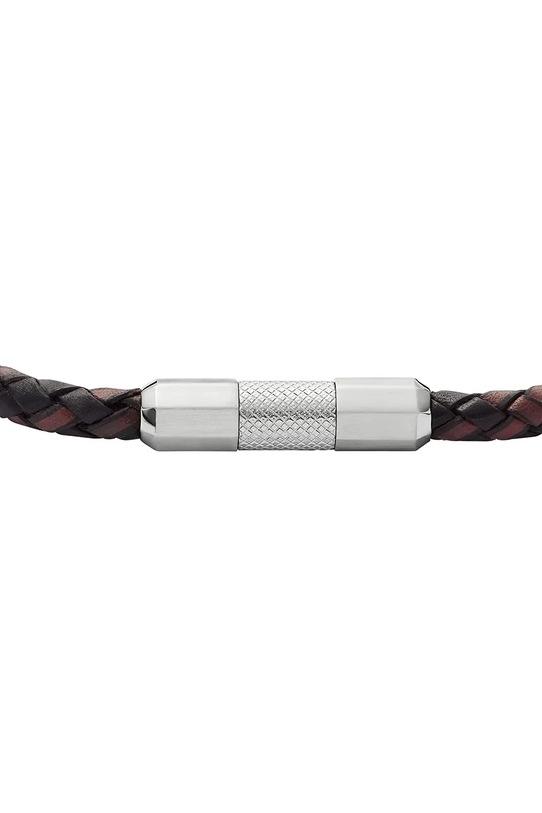 Fossil bransoletka skórzana JF04918040 srebrny AA00