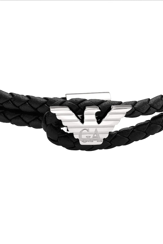 Аксесуари Шкіряний браслет Emporio Armani EGS3237040 чорний