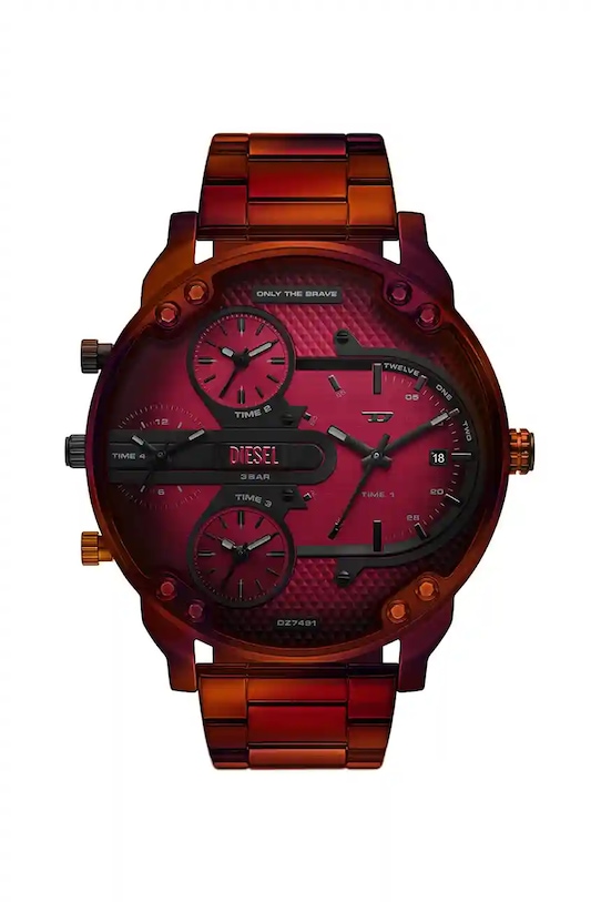 Diesel zegarek bordowy DZ7491