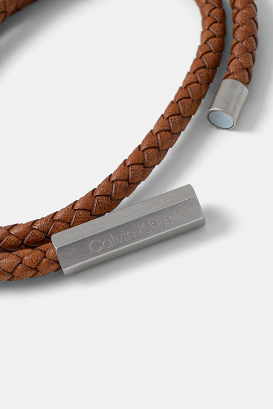Calvin Klein bransoletka skórzana 35000210 brązowy AA00