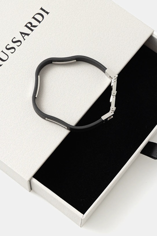 Akcesoria Trussardi bransoletka skórzana TJAXZ10 srebrny