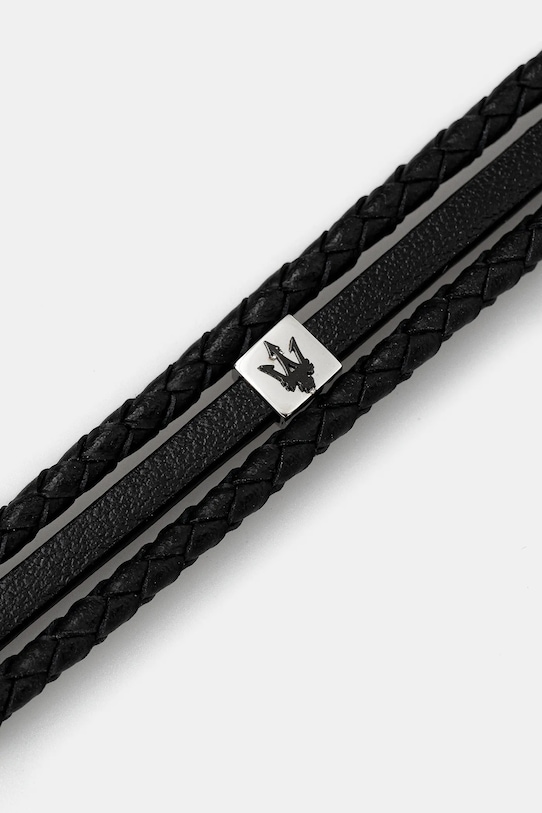 Maserati bransoletka skórzana LEATHER JM525AVE32 czarny AA00