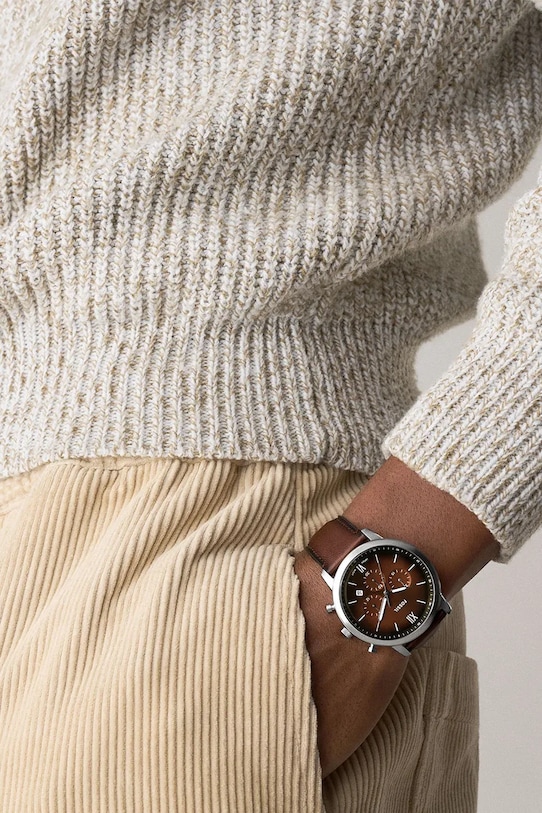 Fossil zegarek FS6143 brązowy