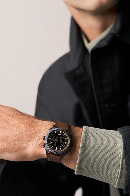 Fossil zegarek męski Machine Big Tic brązowy FS6165