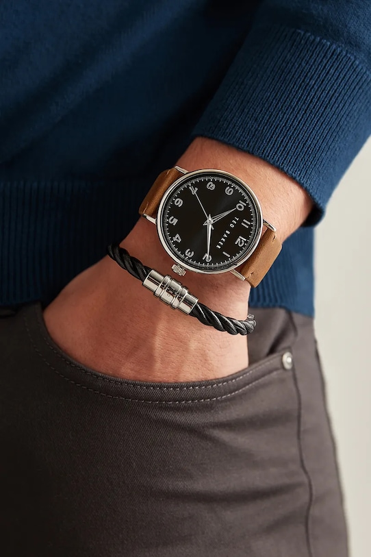 Ted Baker zestaw zegarek i bransoletka męski BKG028700 brązowy