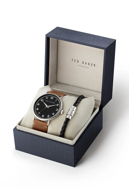 Akcesoria Ted Baker zestaw zegarek i bransoletka męski BKG028700 brązowy