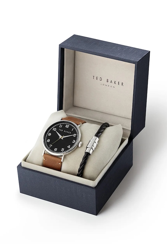 Akcesoria Ted Baker zestaw zegarek i bransoletka męski BKG028700 brązowy