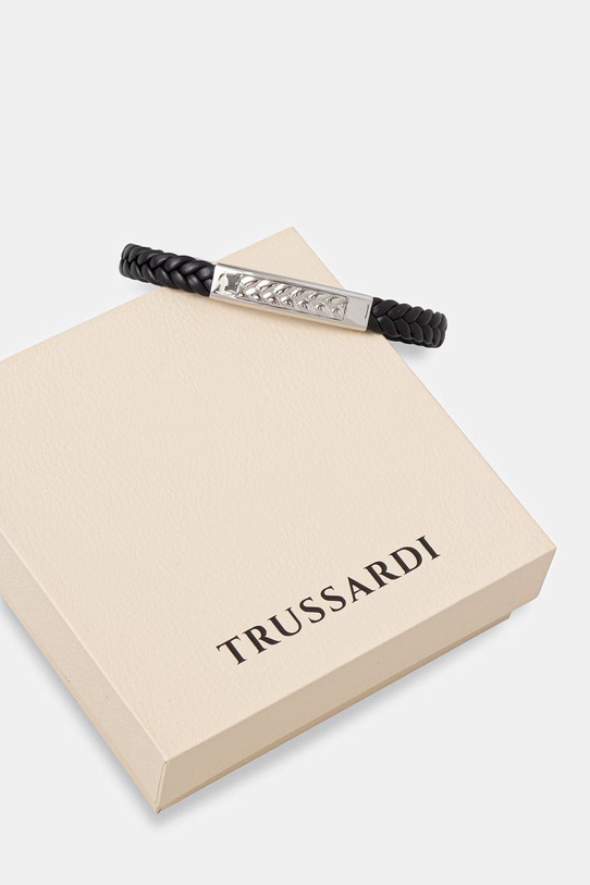 Akcesoria Trussardi bransoletka męska skórzana T-LEATHER TJAXZ21 czarny
