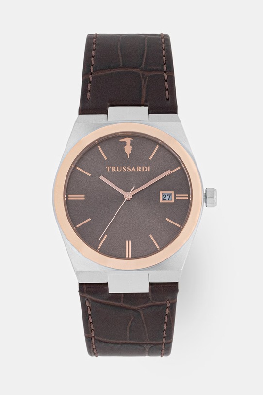 Trussardi zestaw zegarek i bransoletka męski T-MILANO R2451175001 brązowy AA00