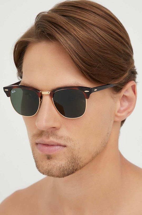 Ray-Ban okulary CLUBMASTER brązowy 0RB3016.W0366