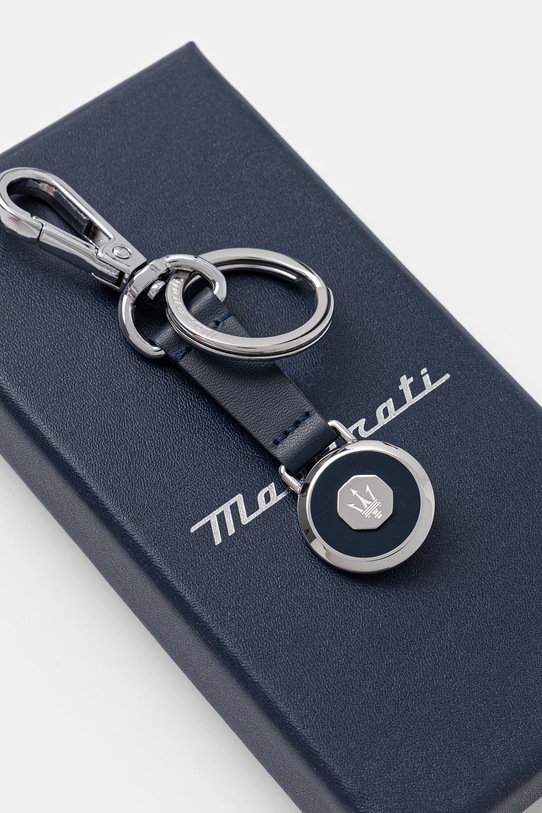 Akcesoria MASERATI brelok męski skórzany KMU5240102 granatowy