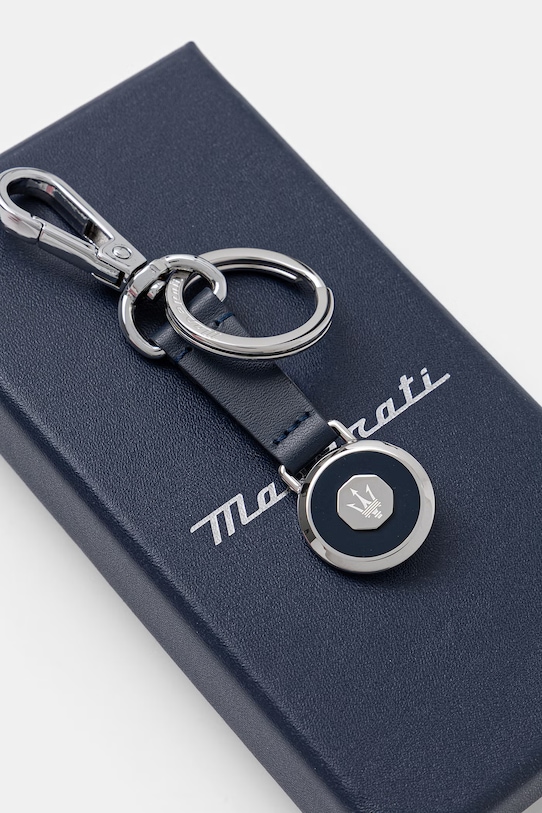 Akcesoria MASERATI brelok męski skórzany KMU5240102 granatowy