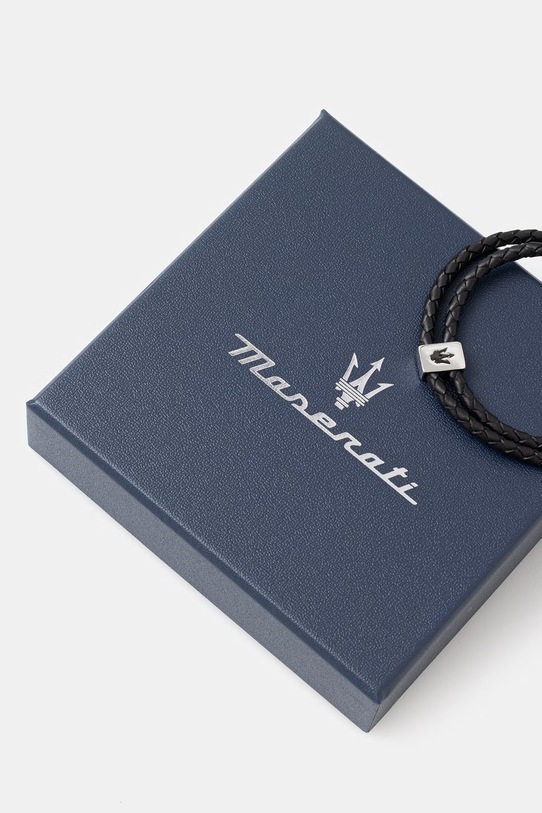 Doplňky MASERATI náramek pánský kožený JM226AVE44 černá