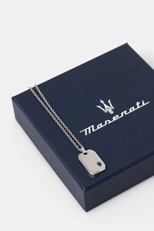 MASERATI náhrdelník s přívěskem pánský z nerezové oceli ICONIC stříbrná JM222AVD02