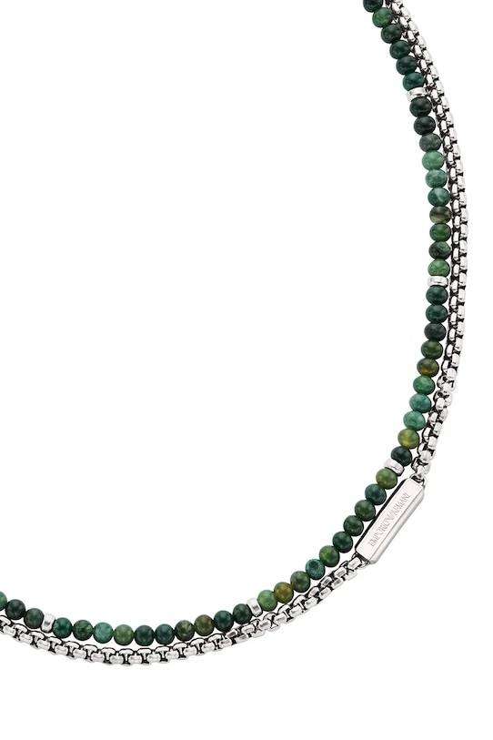 Emporio Armani Цепочка для мужчин из нержавеющей стали с агатом Eagle Logo EGS3313040 серебрянный AA00