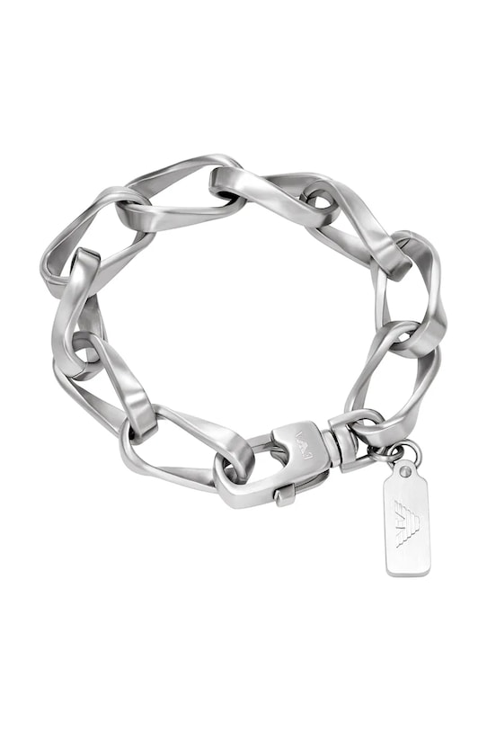 Emporio Armani brățară pentru bărbați, din oțel inoxidabil Eagle Logo argintiu EGS3302040