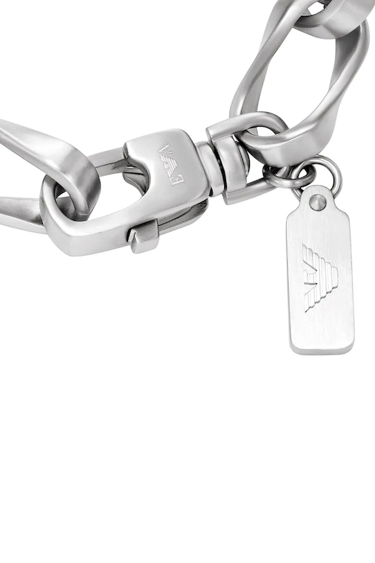 Emporio Armani brățară pentru bărbați, din oțel inoxidabil Eagle Logo EGS3302040 argintiu AA00
