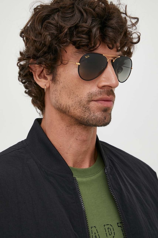 Ray-Ban okulary przeciwsłoneczne AVIATOR FULL COLOR jednolita czarny 0RB3025JM