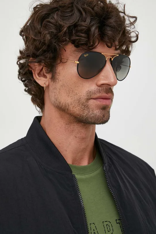 Ray-Ban okulary przeciwsłoneczne AVIATOR FULL COLOR jednolita czarny 0RB3025JM