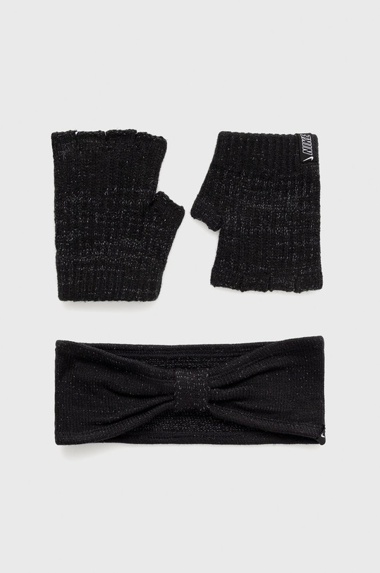 Nike opaska i rękawiczki trening czarny N.100.2000.082.OS
