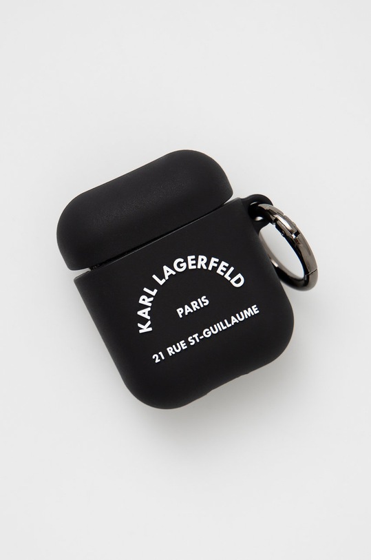 Karl Lagerfeld Pokrowiec na Airpods KLACA2SILRSGBK czarny KLACA2SILRSGBK