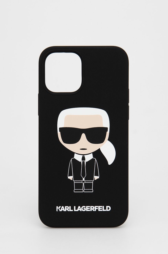 Karl Lagerfeld Etui na telefon iPhone 12/12 Pro KLHCP12MSLFKBK na telefon czarny KLHCP12MSLFKBK