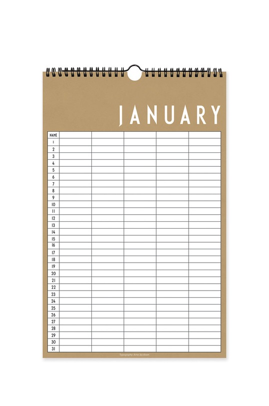 Design Letters - Planificator lunar maro 70201602BEIGE