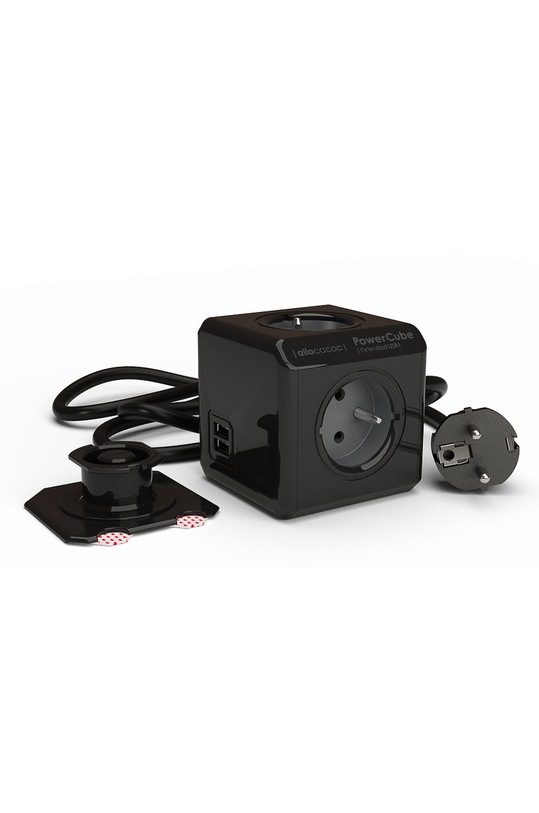 Allocacoc - Zásuvka PowerCube Extended USB BLACK 3 m. čierna 2404BK/FREUPC