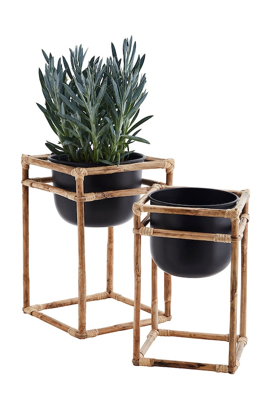 Madam Stoltz zestaw kwietników z donicami (2-pack) brązowy 23549.50BL