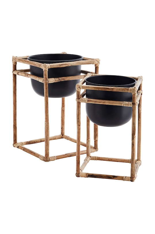 Madam Stoltz zestaw kwietników z donicami (2-pack) 23549.50BL brązowy AA00