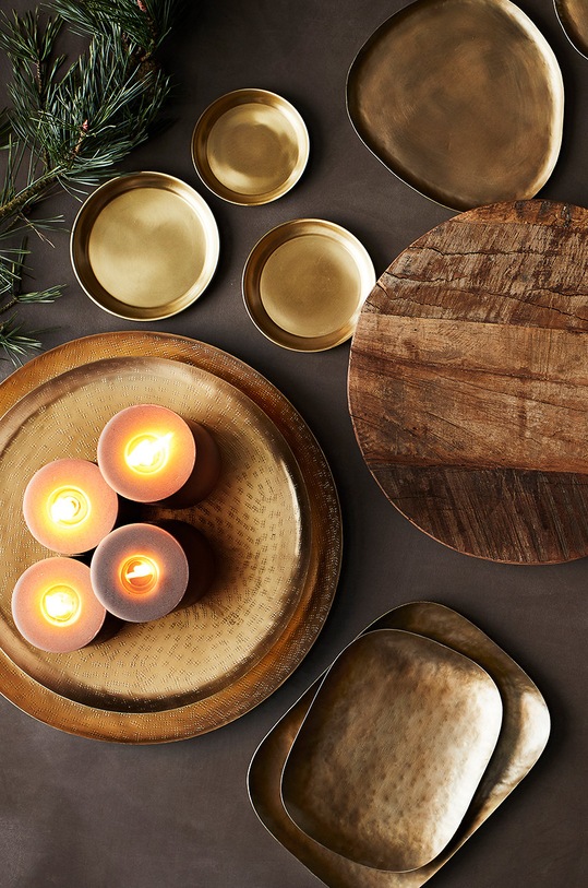 Madam Stoltz - Set: tavi decorative (2-pack) galben IB.00475G